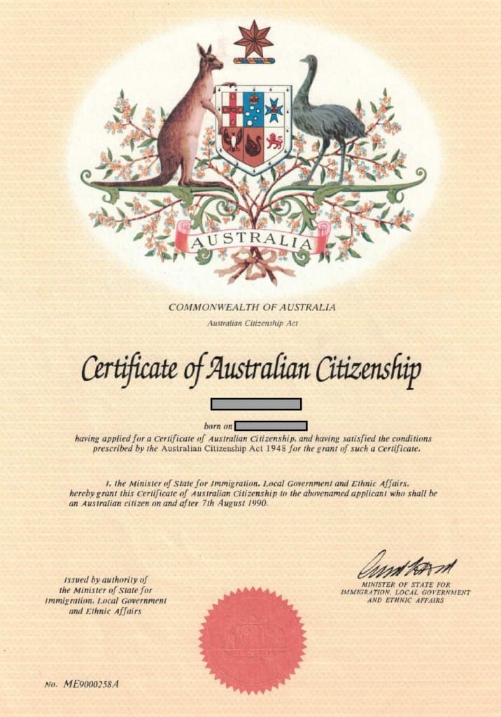 Australian citizenship can be acquired by been born in Australia