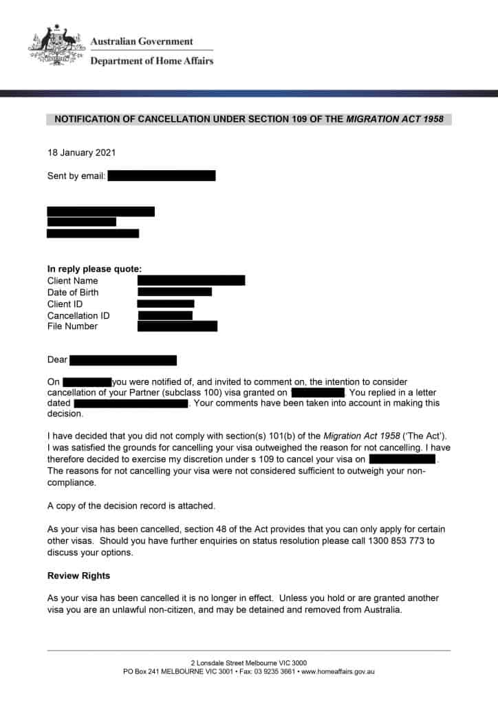migration lawyer child australian citizenship & pr cancellation